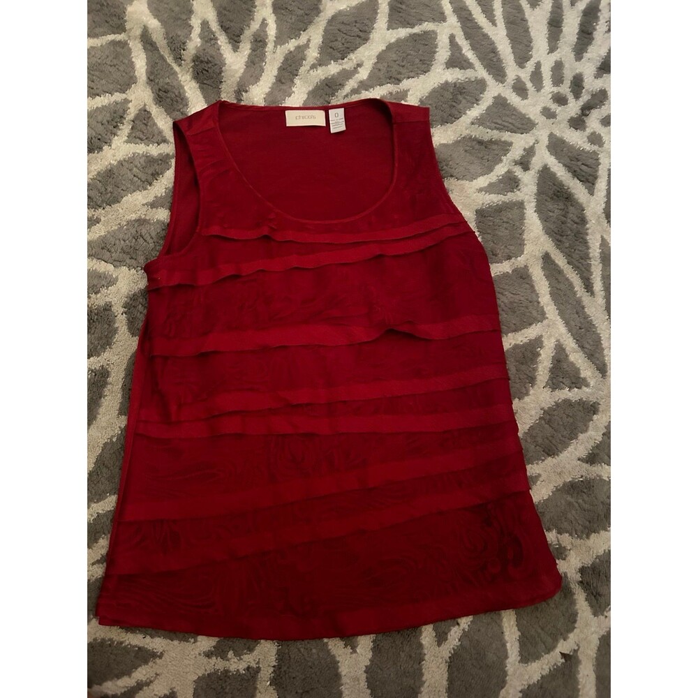 Red Lace Layered Chico’s Tank Top